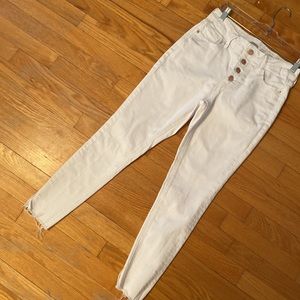 High Waisted Old Navy Button Fly Rockstar Skinny White Jeans
